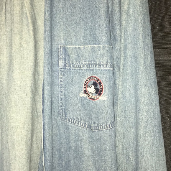 Disney Tops - Disney Vintage Women’s DENIM Shirt XL